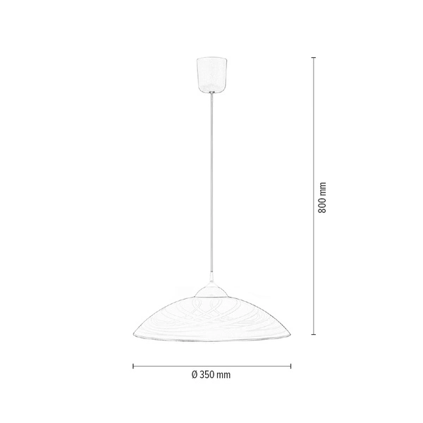 Lampa wisząca Sydney 1xE27 maks. 60W Biały materiał syntetyczny/Biały kabel z materiału syntetycznego/białe szkło 4233502A
