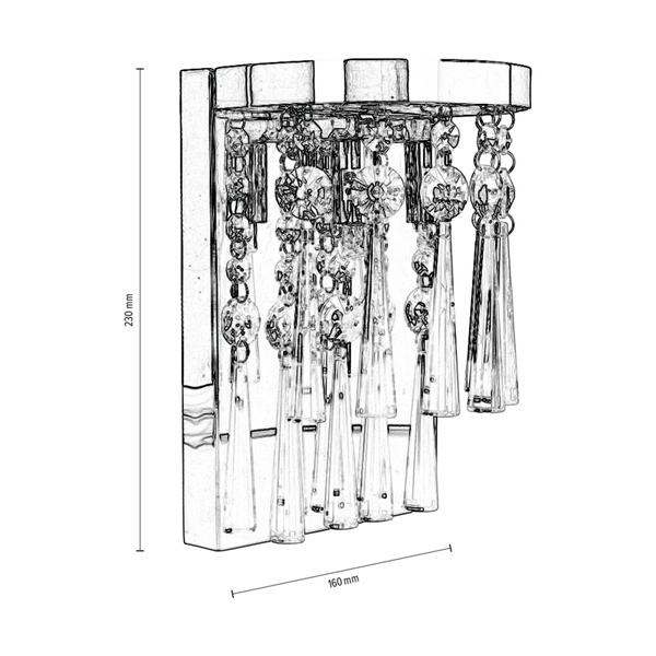 Kinkiet w stylu glamour LUXORIA kryształki 9018128