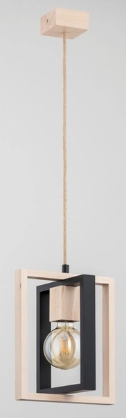 Lampa wisząca ALFA LUSI DREWNIANA 1xE27 25cm | 61139