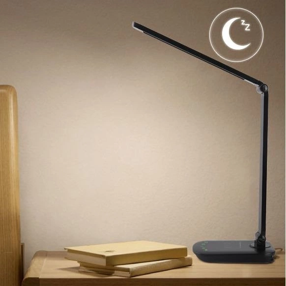 Lampa biurkowa LIGHT06 czarana z ładowarką indukcyjną