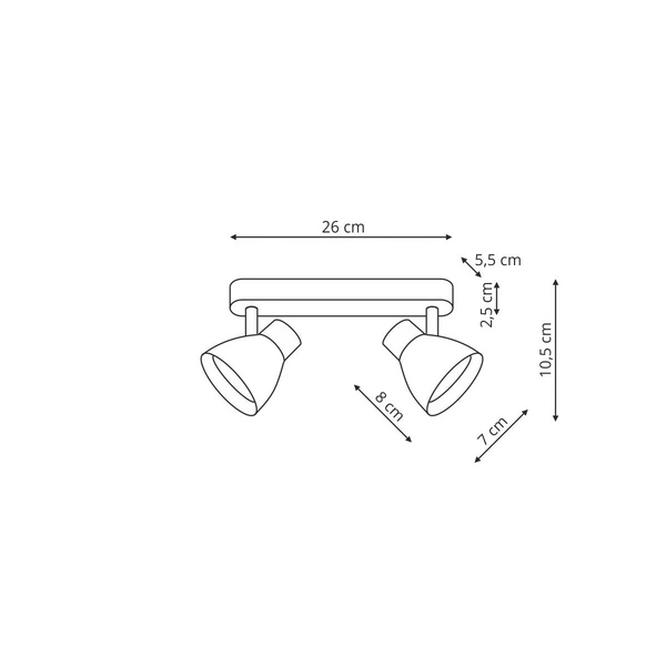 Dravo 2 spot czarny 2xGU10