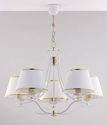 Klasyczny Żyrandol SAMBA wys. 83cm 5xE27 15W IP20 | biały