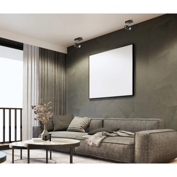 Reflektor sufitowy Verano dł. 8cm GU10 | czarny/złoty chrom