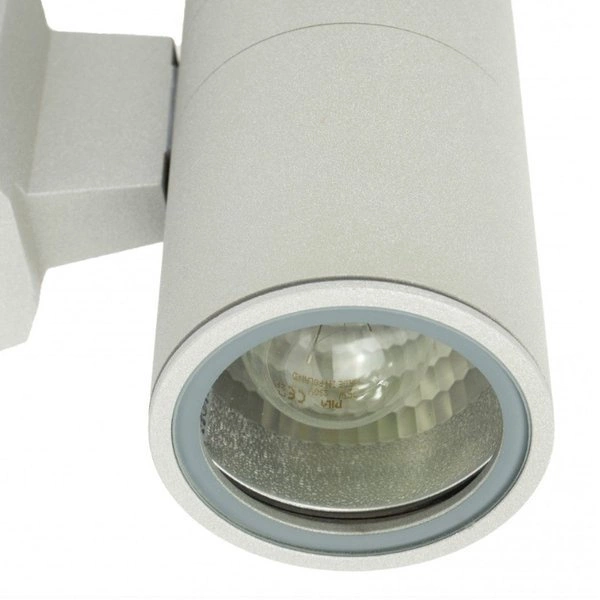 Kinkiet aluminiowy owalny IP54 na elewację 2x E27 ADELA 7001 AL | srebrny