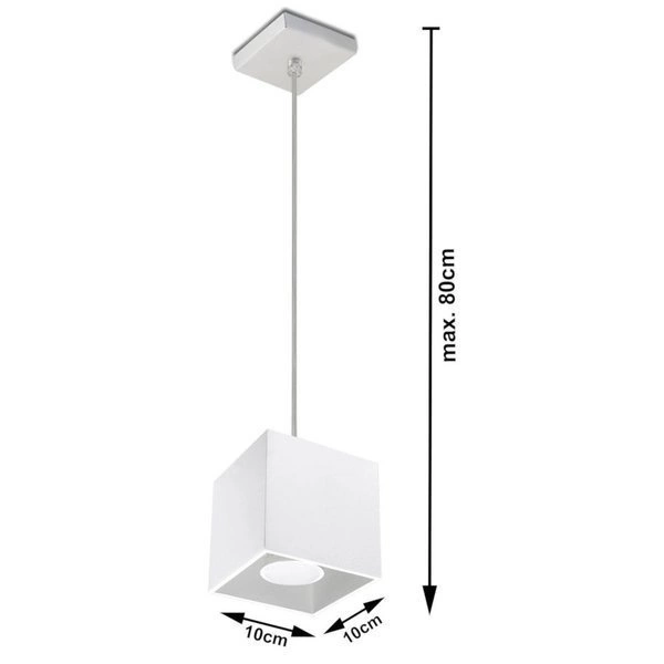 Lampa wisząca Sollux QUAD 1 Aluminium biały 12W LED, SL.0062