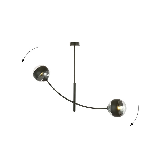 Lampa sufitowa Emibig HUNTER 2 Czarny/STRIPE 1101/2