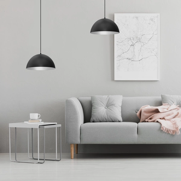 Lampa wisząca BETA, MLP8954, 35 cm, czarny/biały, 1x60W E27