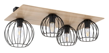 Lampa Sigma CYBER 4 prostokąt dąb/czarny plafon 32360