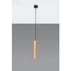 Lampa wisząca LINO 1 czarna stal, naturalne drewno, SL.0636