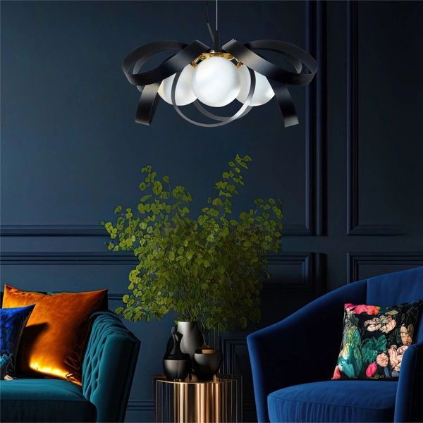 1139 LAMPA WISZĄCA NELA FLAT 65CM CZARNO-ZŁOTA/BLACK-GOLD