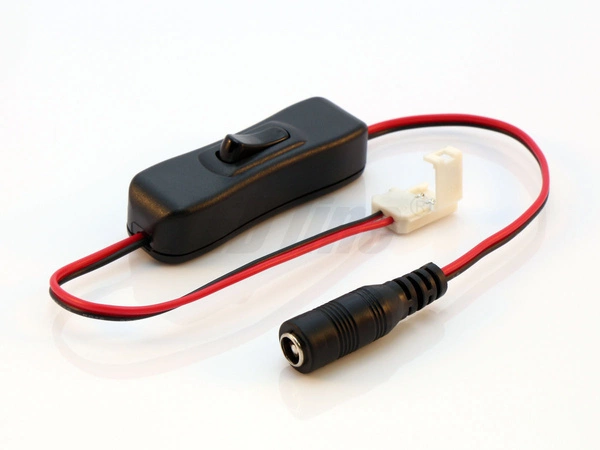 Złączka do taśm LED CLICK CONNECTOR 8 mm 2 PIN przewód DC włącznik