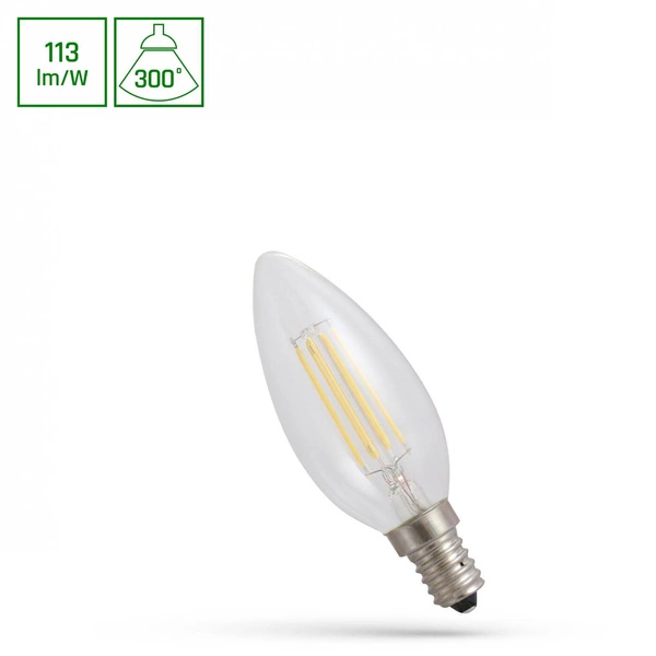 Żarówka LED ŚWIECOWA E14 230V 4W COG szroniona ciepła 3000K