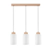 Lampa wisząca Bosco 3xE27 maks. 60W drewno brzozowe/białe szkło/przezroczysty kabel PVC 1720360