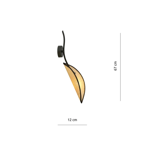 Kinkiet Emibig LOTUS K1 Czarny/RATTAN 1108/K1