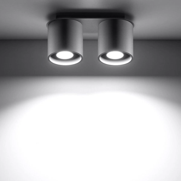 Lampa sufitowa Sollux Plafon ORBIS 1 aluminium szary 2x12W LED, SL.0055