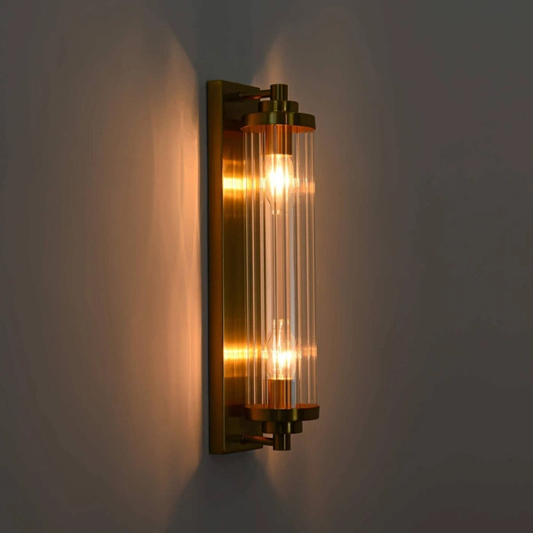 Designerska lampa ścienna kinkiet LORENZO 2x E14 | złoty