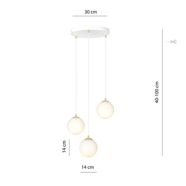 Lampa wisząca Emibig ROYAL 3 WH 1244/3