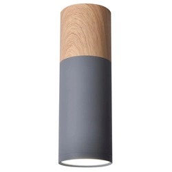 Lampa sufitowa TUBA 2284286, szara + drewno, 1x15W GU10