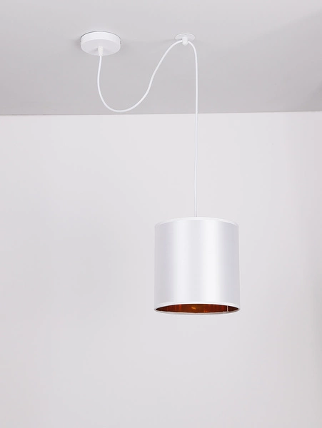 Lampa wisząca ATLANTA, biały/złoty, 1x40W E27