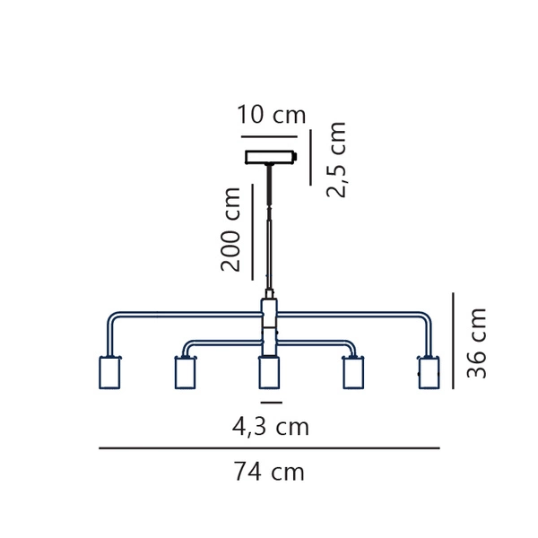 Lampa wisząca GLOOM E27 40W Metal | Czarny