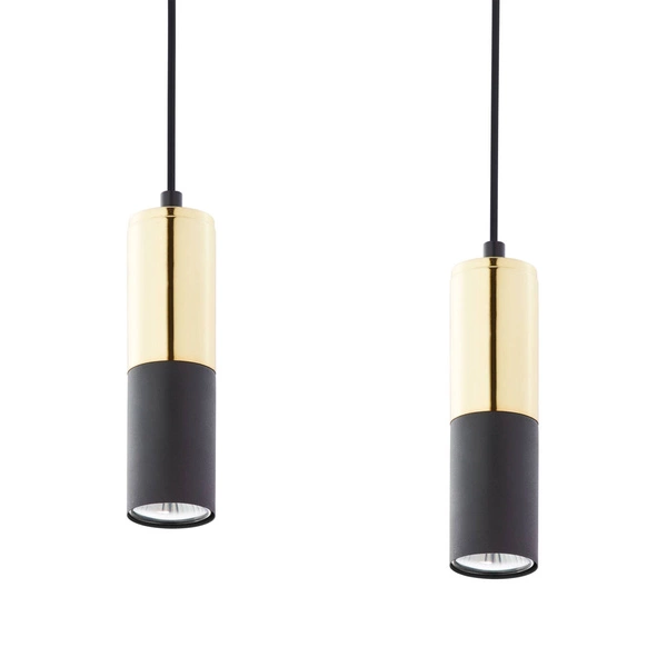 Nowoczesna lampa wisząca 4 klosze ELIT BLACK 4367 | czarna złota 4367