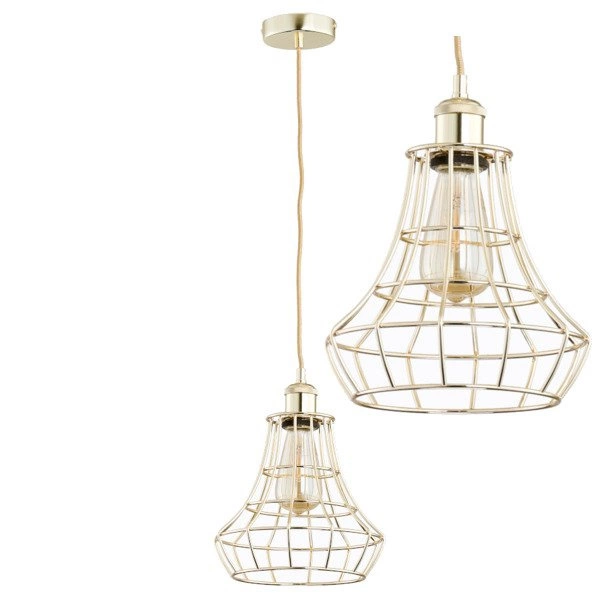 Druciana lampa kratka SOLIX złota śr. 22,5cm