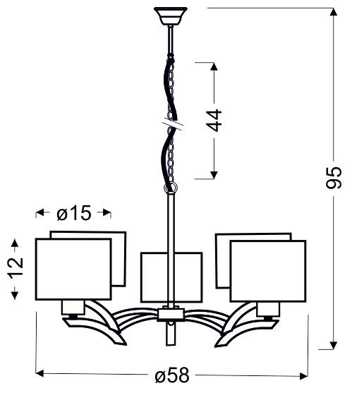 Lampa wisząca DRAGA 35-04222 chrom/kremowy 5x60W E27