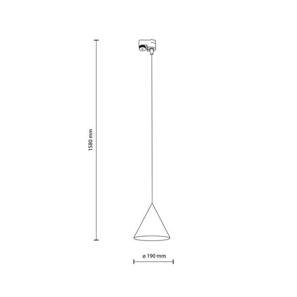 Lampa wisząca do szyny 1F TRACER CONO BRICK E27 dług.158cm szer.19cm | Ceglasty 10652