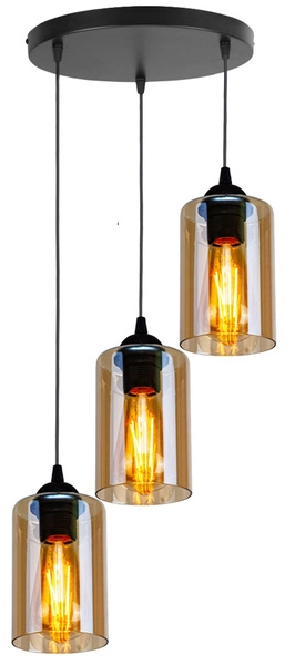Lampa wisząca BISTRO, czarny/brązowy, 3x40W E27