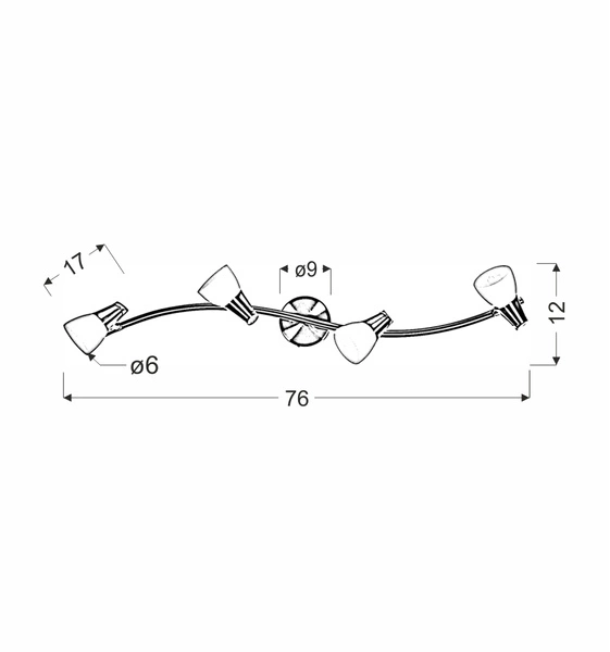 Lampa sufitowa/ścienna SELIA listwa 94-70005 nikiel/chrom/biały 4xG9