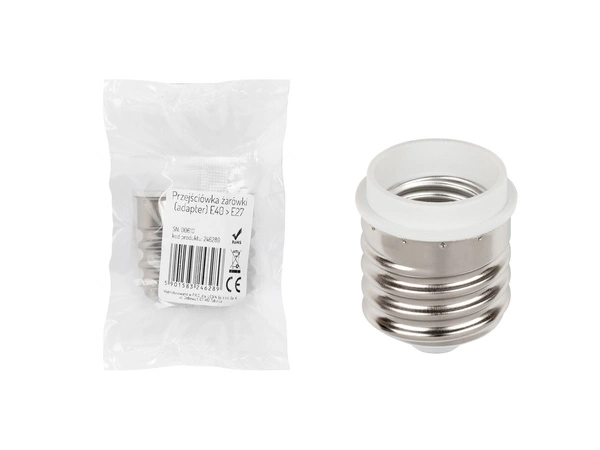 Przejściówka adapter żarówki z E40 na E27