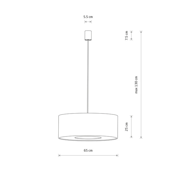 Lampa wisząca CEDRO L E27 wys.130cm szer.65cm | Beż 11666