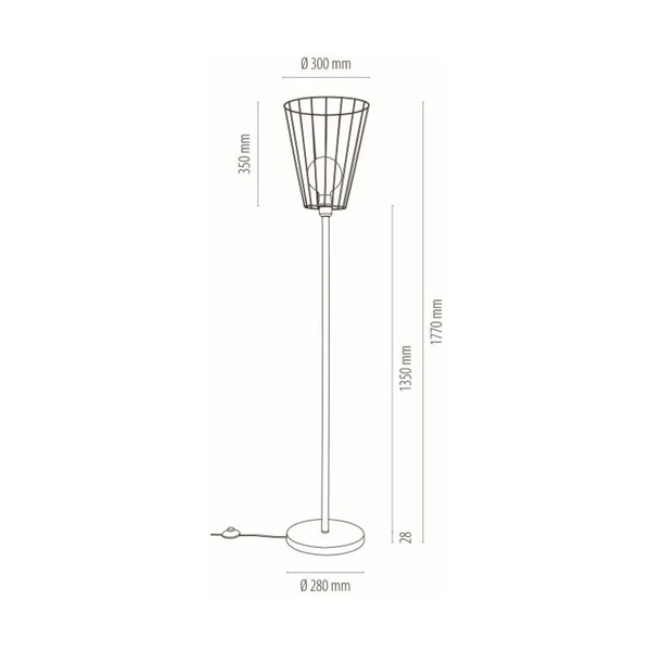 Swan Lampa Podłogowa 1xE27 Max.60W Czarny/Czarny 12430104
