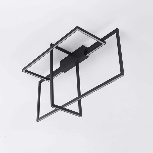 Lampa sufitowa Frame 3D, czarna, 60W LED, barwa ciepła 3000K