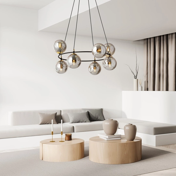 Lampa wisząca Emibig AZURA 8 BL GRAFIT 1294/8