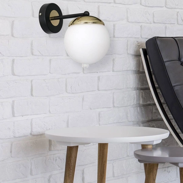 Nowoczesna lampa ścienna kinkiet SPARTA BLACK / GOLD MPL6512