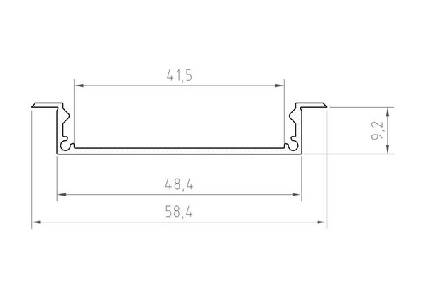 Profil LED P21-1 architekt 100cm szer. 41mm | do osłonek C6 | czarny