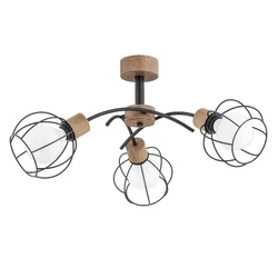 Lampa sufitowa ALFA PALOMA DREWNIANA 3xE27 72cm | 28383