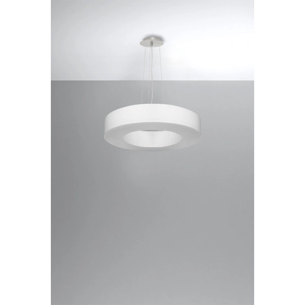 Nowoczesna lampa wisząca SATURNO SLIM SL0749 50 cm biała 5xE27