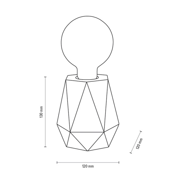 Lampa Stołowa Diamant 1xE27 Max.25W Biały Beton/Czarny Kabel PCV 7919137