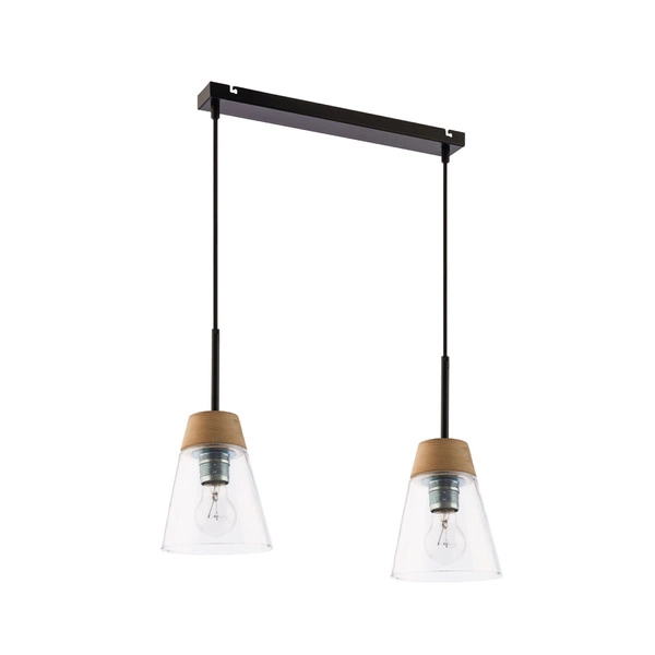 Nowoczesna Lampa wisząca DOMINO wys. 60cm 2xE27 15W IP20 | Czarny