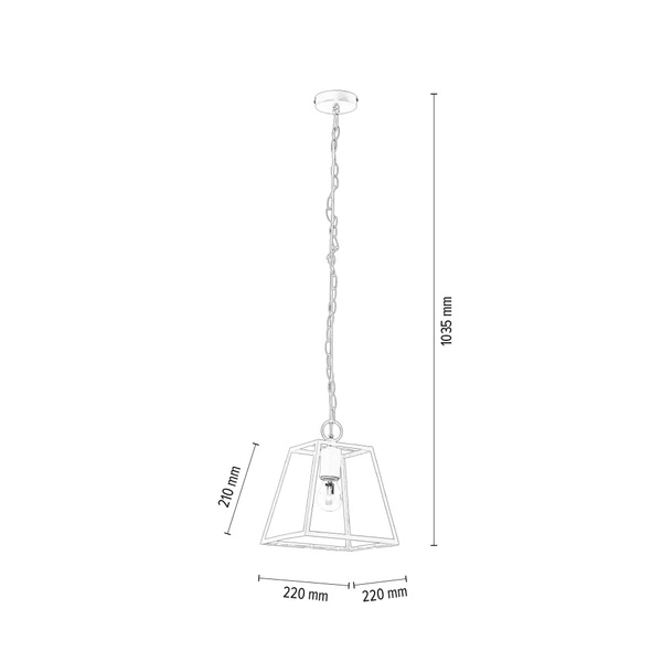 Lampa wisząca Amata 1xE27 Max.60W Biały Metal/Szkło Przezroczyste 1370102
