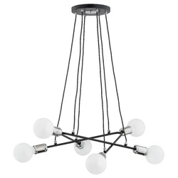 Lampa wisząca ALFA VIVIA CZARNA 6xE27 49cm | 62122