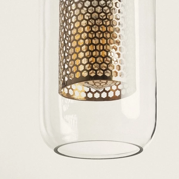 Lampa Wisząca Złota Szklana Zwis Abruzzo Nobbile E27