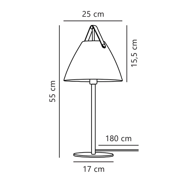 Lampa stołowa STRAP E27 40W Metal | Czarny