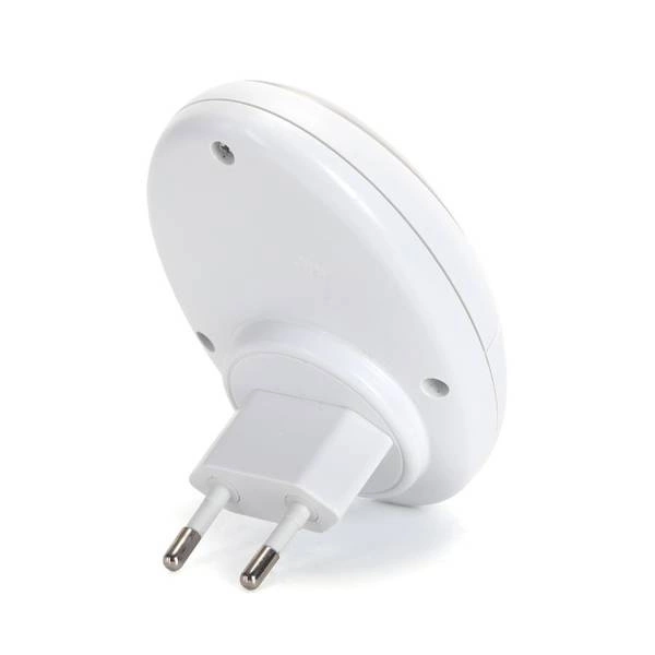 Lampka nocna wtyczkowa LED 1W 6500K czujnik lux dzień noc | biała
