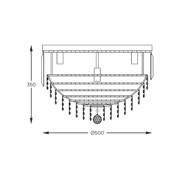 FC19003/7 CHARLOTTE LAMPA SUFITOWA ZŁOTA/GOLD