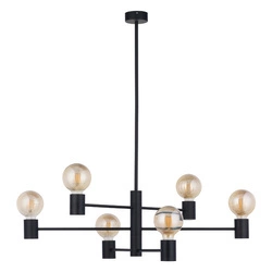 Plafon wewnętrzny loftowy RADIUS VI E27 60W wys. 85cm | czarny 7932