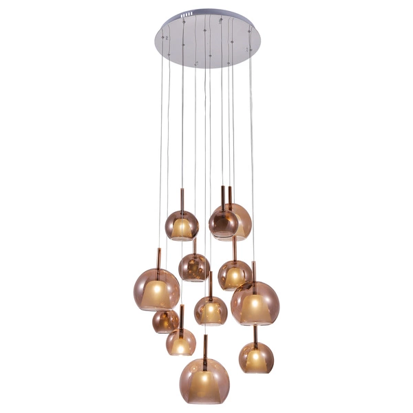 Lampa wisząca Bellezia w zestawie 12xG4 Max.20W Chromowany metal/miedziane szkło 1781213