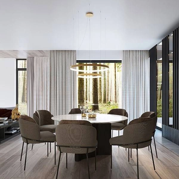 Nowoczesna lampa wisząca RIO 2, złota, 80W LED, barwa ciepła 3000K, TH.214